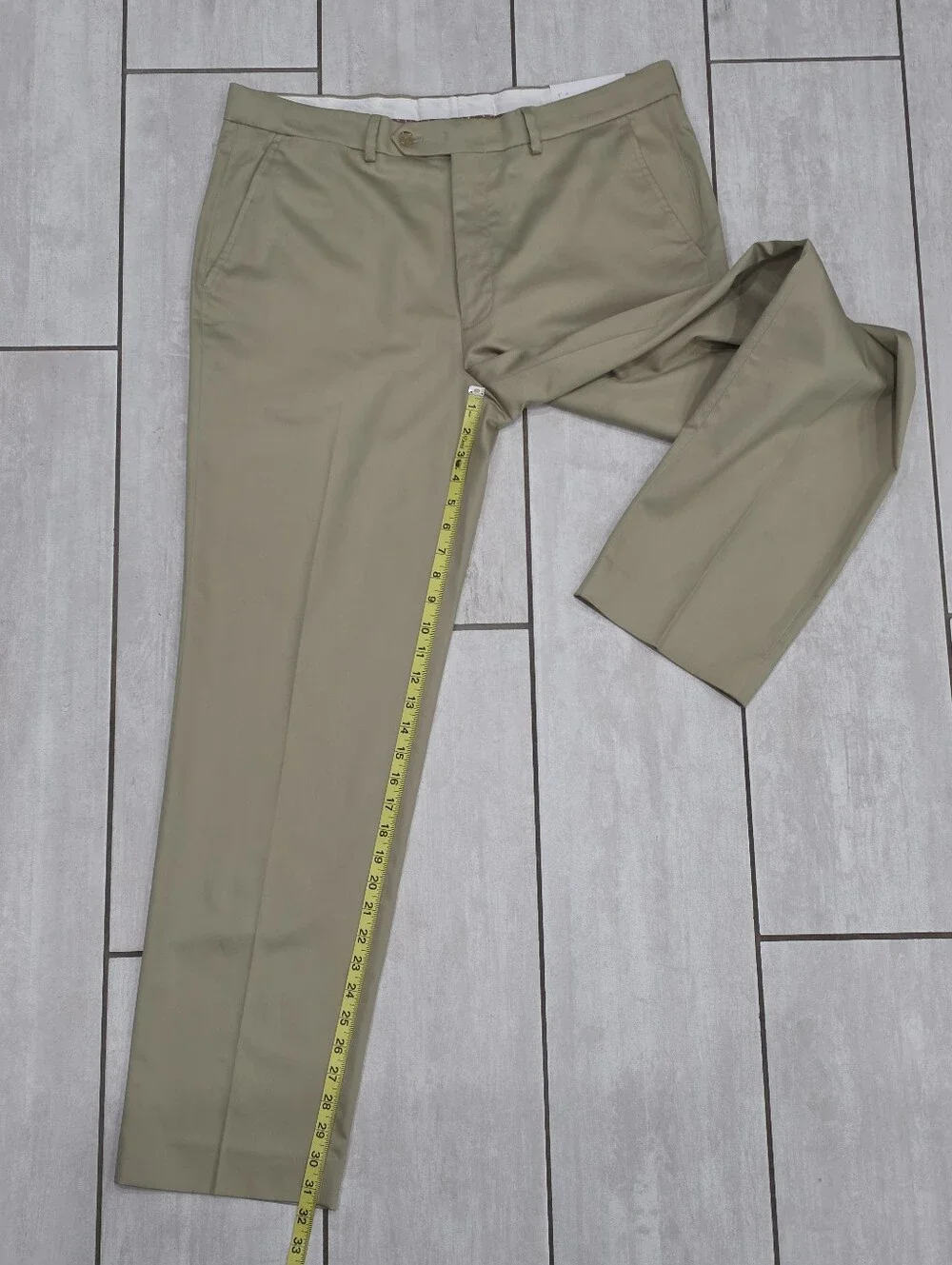 NAUTICA Men's Flat-Front Khaki Dress Pants Chinos - Tan Beige Business Casual